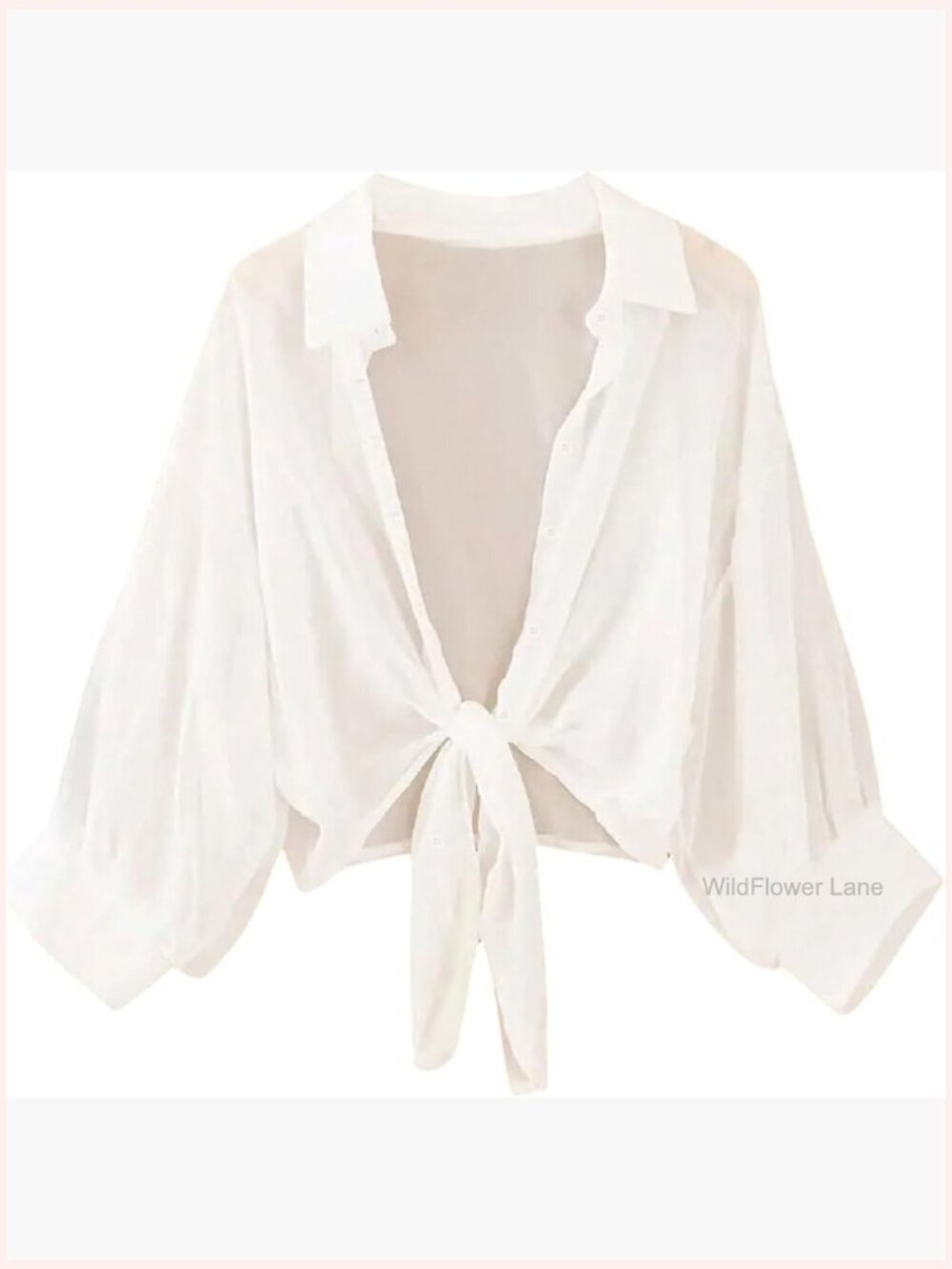 Long Sleeve Bat Wing Crop Top Chiffon Blouse Shirt Beach Cover Up